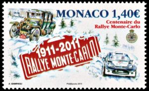 MONACO/SELLOS, 2011 - AUTOMOVILES - RALLY - 1 VALOR - NUEVO