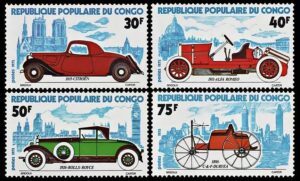 CONGO/SELLOS, 1975 - AUTOMOVILES - YV 377/80 - 4 VALORES - NUEVO