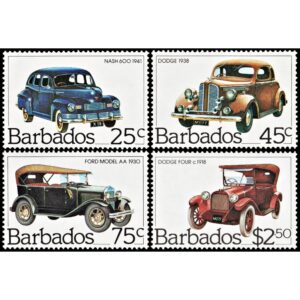 BARBADOS/SELLOS, 1983 - AUTOMOVILES - YV 580/83 - 4 VALORES - NUEVO