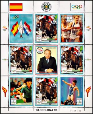PARAGUAY/SELLOS, 1989 - JUEGOS OLIMPICOS BARCELONA 92 - MICHEL 4427 - HOJITA - NUEVO