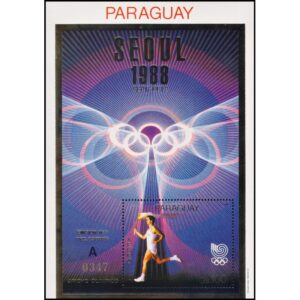 PARAGUAY/SELLOS, 1988 - DEPORTES- JUEGOS OLIMPICOS SEUL 88 - MICHEL BL 449a - DORADO - BLOQUE - NUEVO