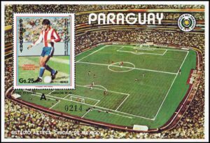 PARAGUAY/SELLOS, 1986 - DEPORTES - FUTBOL - MEXICO 86 - YV BF 376 - LETRA A - BLOQUE - NUEVO
