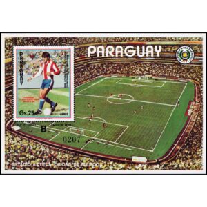 PARAGUAY/SELLOS, 1986 - DEPORTES - FUTBOL - MEXICO 86 - YV BF 376 - LETRA B - BLOQUE - NUEVO