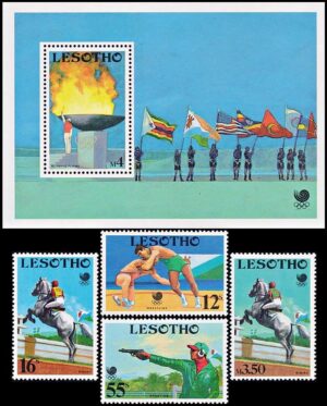 LESOTHO/SELLOS, 1988 - JUEGOS OLIMPICOS SEUL 88 - YV 804/07 + BF 60 - 4 VALORES + BLOQUE - NUEVO