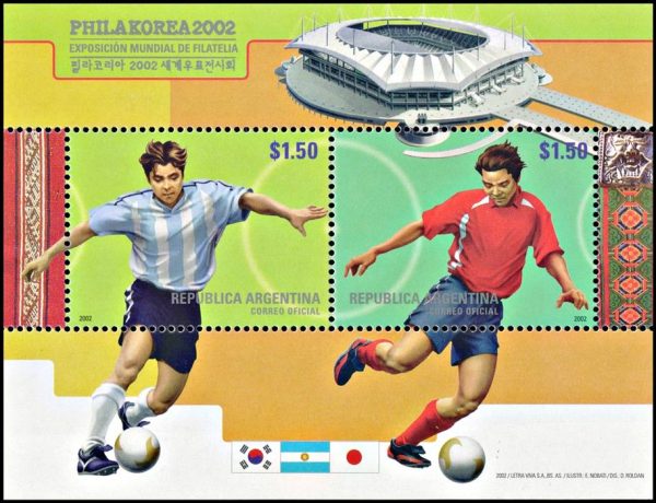 ARGENTINA/SELLOS, 2002 - FUTBOL - CAMPEONATO MUNDIAL COREA JAPON - CAT G.J. HB 143 - BLOQUE - NUEVO