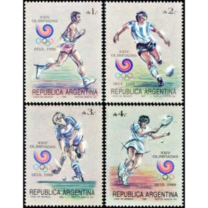 ARGENTINA/SELLOS, 1988 - JUEGOS OLIMPICOS SEUL 88 - CAT G.J 2404/06 - 4 VALORES - NUEVO