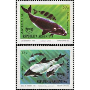 ARGENTINA/SELLOS, 1993 - AMERICA UPAEP - FAUNA MARINA - CAT GJ 2656/57 - 2 VALORES - NUEVO