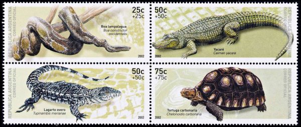 ARGENTINA/SELLOS, 2002 - FAUNA - REPTILES - CAT GJ 3226/29 - 4 VALORES - NUEVO