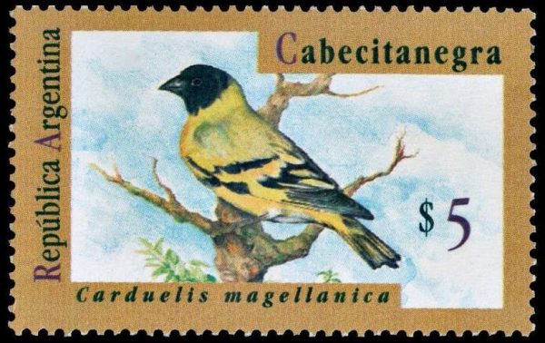 ARGENTINA/SELLOS, 1995 - AVES ARGENTINAS - CABEZITA NEGRA - SELLO ORDINARIO - CAT GJ 2730a - 1 VALOR - NUEVO