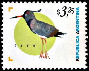 ARGENTINA/SELLOS, 1998 - AVES - TERO - SELLO ORDINARIO - CAT GJ 2729b - 1 VALOR - NUEVO