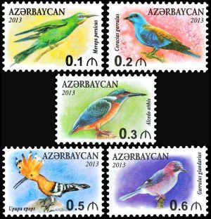 AZERBAIJAN/SELLOS, 2013 - AVES - Yv. 848/52 - 5 VALORES, NUEVOS