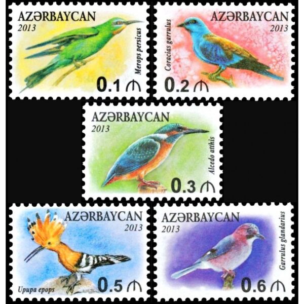 AZERBAIJAN/STAMPS, 2013 - BIRDS - YV 848/52 - 5 VALUES - MNH