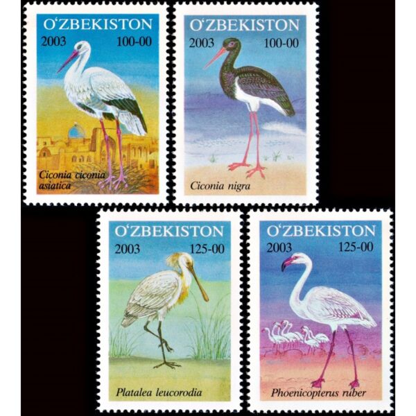 UZBEKISTAN/STAMPS, 2003 - FAUNA - BIRDS YV 443/46 - 4 VALUES - MNH