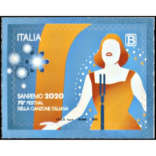 ITALY/STAMPS, 2020 - MUSIC - SANREMO FESTIVAL - YV 3947 - SELF ADHESIVE STAMPS