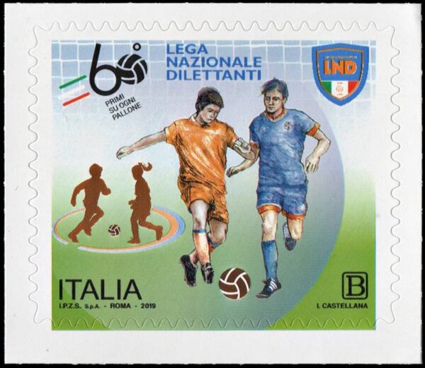 ITALIA/SELLOS, 2019 - FUTBOL - YV 3942 - 1 VALOR - AUTOADHESIVO - NUEVO