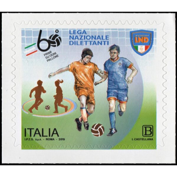 ITALY/STAMPS, 2019 - SOCCER - YV 3942 - SELF AADHESIVE STAMPS