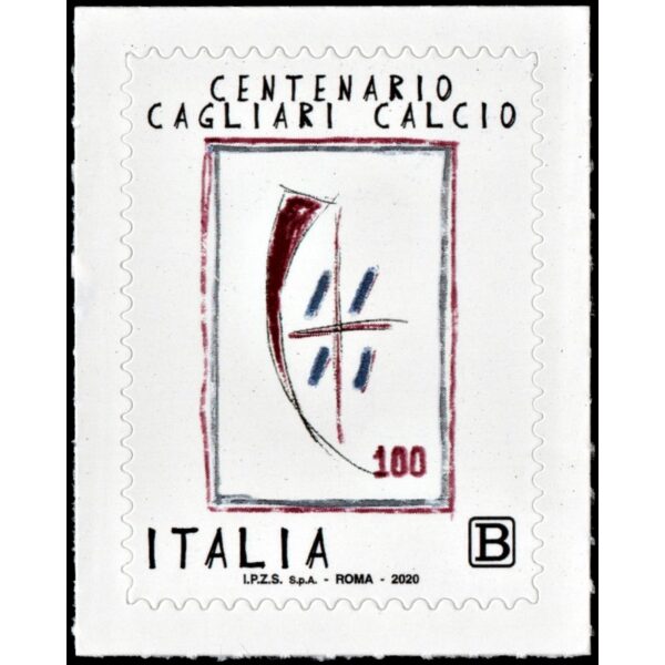 ITALY/STAMPS, 2020 - SOCCER - CAGLIARI CALCIO -YV 3955 -  SELF ADHESIVE STAMPS