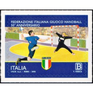 ITALIA/SELLOS, 2019 - DEPORTES - HANDBALL - 1 VALOR - AUTOADHESIVO