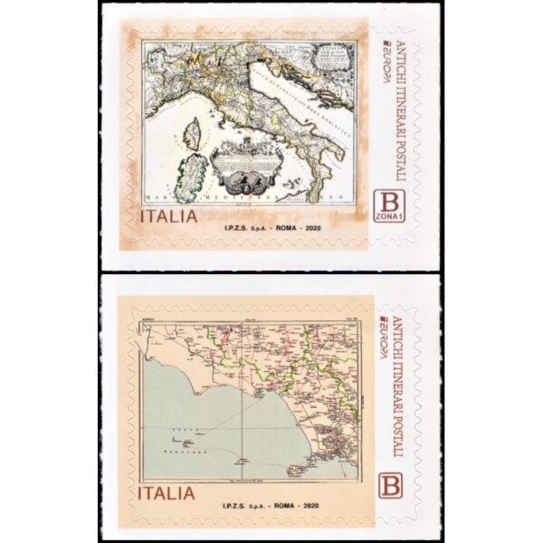 ITALY/STAMPS, 2020 - MAPS - YV 3960/61 - 2 VALUES - SELF ADHESIVE STAMPS