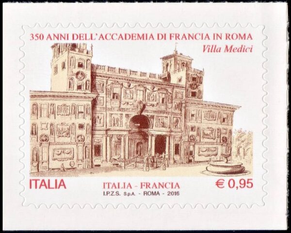 ITALIA/SELLOS, 2016 - VILLA DE MEDICI - ACADEMIA FRANCESA - YV 3722 - 1 VALOR - AUTOADHESIVO