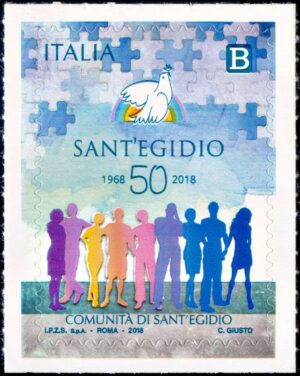 ITALIA/SELLOS, 2018 - RELIGION - COMUNIDAD SAN EGIDIO - YV 3821 - 1 VALOR - AUTOADHESIVO