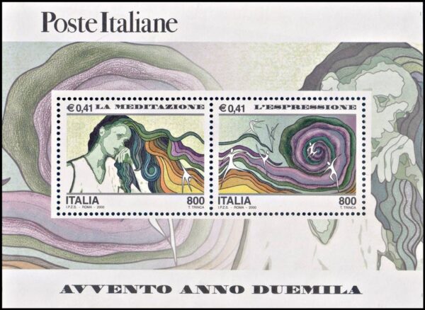 ITALIA/SELLOS, 2000 - MEDITACION - EXPRESION - NUEVO MILENIO - YV BF 28 - BLOQUE - NUEVO