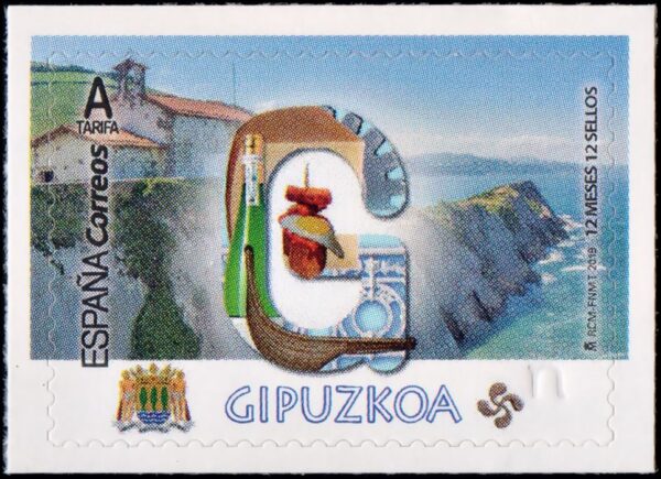 ESPAÑA/SELLOS, 2019 - TURISMO - GUIPUZCOA - YV 5102 - 1 VALOR - AUTOADHESIVO