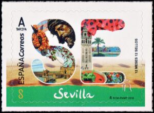 ESPAÑA/SELLOS, 2018 - TURISMO - SEVILLA - YV 5001 - 1 VALOR - AUTOADHESIVO
