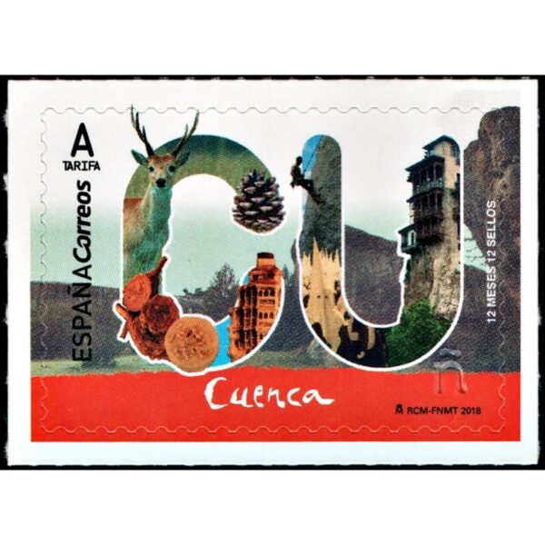 SPAIN/STAMPS, 2018 - TOURISM - CUENCA  - YV 4924 - SELF ADHESIVE STAMPS