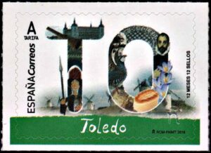 ESPAÑA/SELLOS, 2018 - TURISMO - TOLEDO - YV 4959 - 1 VALOR - AUTOADHESIVO