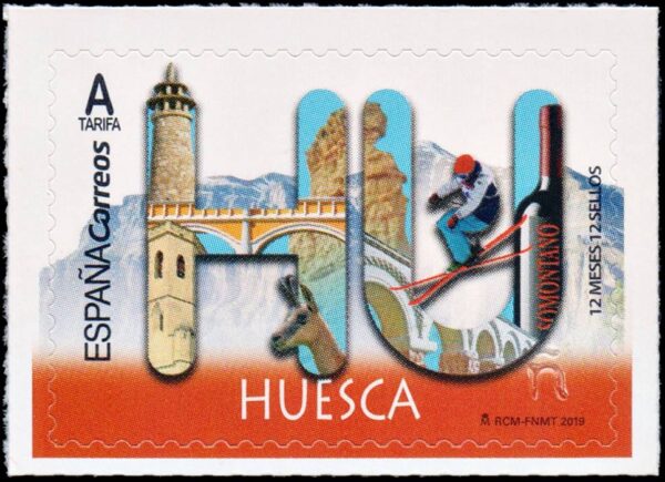 ESPAÑA/SELLOS, 2019 - TURISMO - HUESCA - YV 5019 - 1 VALOR - AUTOADHESIVO