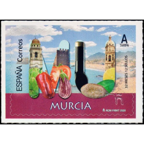 SPAIN/STAMPS, 2020 - TOURISM - MURCIA - YV 5196 - SELF ADHESIVE STAMPS