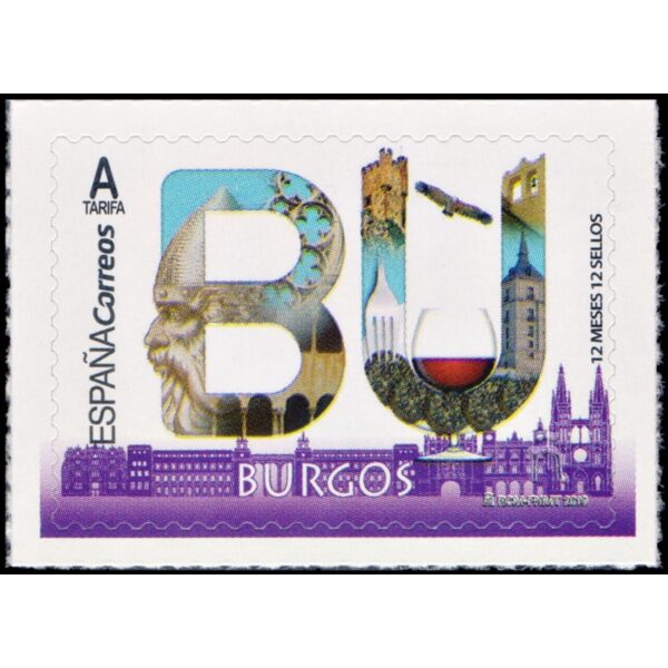 SPAIN/STAMPS, 2019 - TOURISM - BURGOS  - YV 5030 - SELF ADHESIVE STAMPS