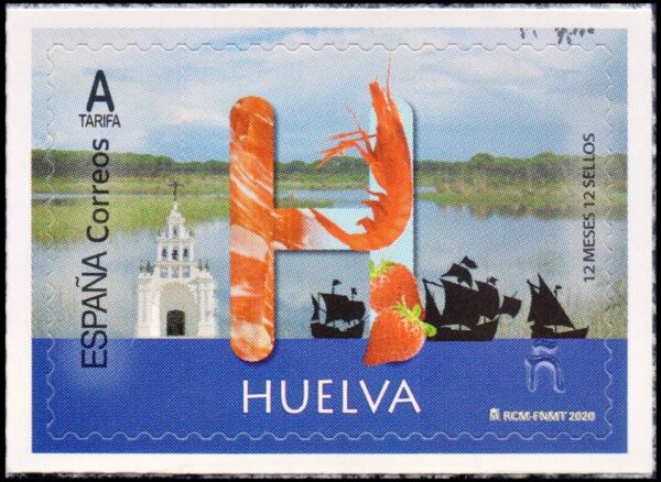 ESPAÑA/SELLOS, 2020 - TURISMO - HUELVA - 1 VALOR - AUTOADHESIVO