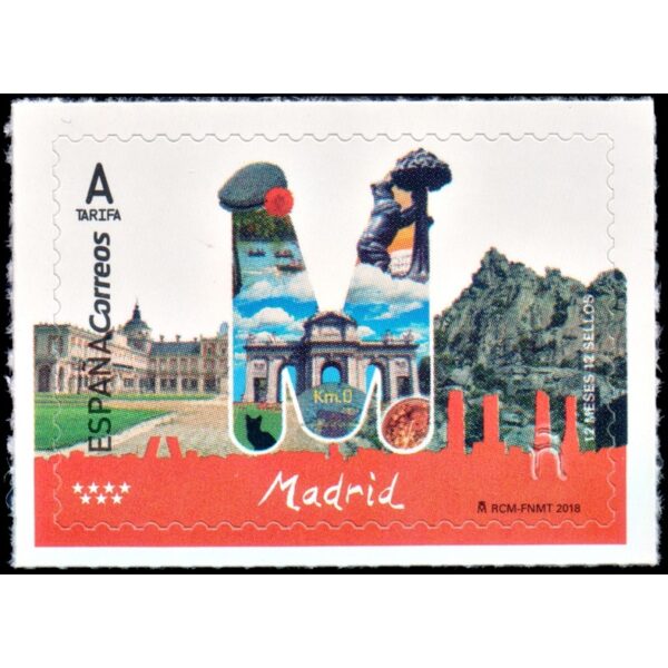 SPAIN/STAMPS, 2018 - TOURISM - MADRID - YV 4940 - SELF ADHESIVE STAMPS