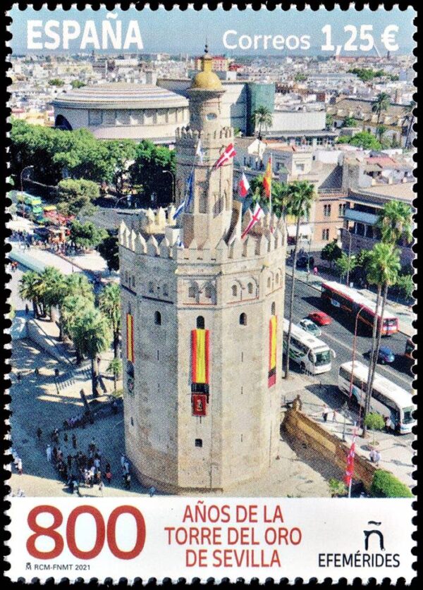 ESPAÑA/SELLOS, 2021 - ARQUITECTURA - LA TORRE DEL ORO DE SEVILLA - 1 VALOR - NUEVO