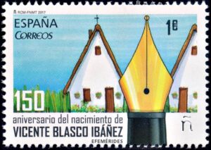 ESPAÑA/SELLOS, 2017 - LITERATURA - VICENTE BLASCO IBAÑEZ - YV 4838 - 1 VALOR - NUEVO
