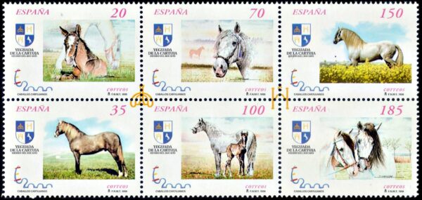 ESPAÑA/SELLOS, 1998 - CABALLOS ANDALUCES - YV 3177/82 - 6 VALORES - NUEVO