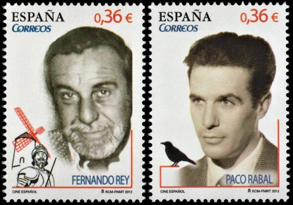 ESPAÑA/SELLOS, 2012 - CINE - FERNANDO REY - PACO RABAL - YV 4398/99 - 2 VALORES - NUEVO