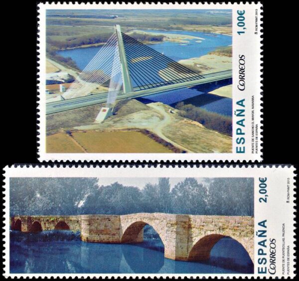 ESPAÑA/SELLOS, 2013 - PUENTES - YV 4503/4 -2 VALORES - NUEVO