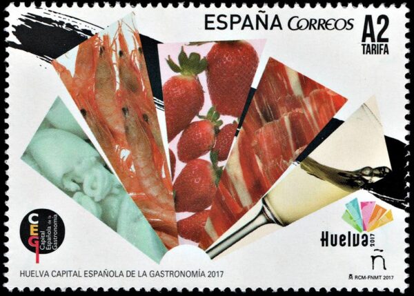 ESPAÑA/SELLOS, 2017 - GASTRONOMIA - HUELVA - YV 4832 - 1 VALOR - NUEVO