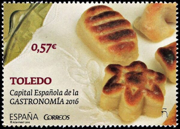 ESPAÑA/SELLOS, 2016 - GASTRONOMIA - TOLEDO - YV 4740 - 1 VALOR - NUEVO