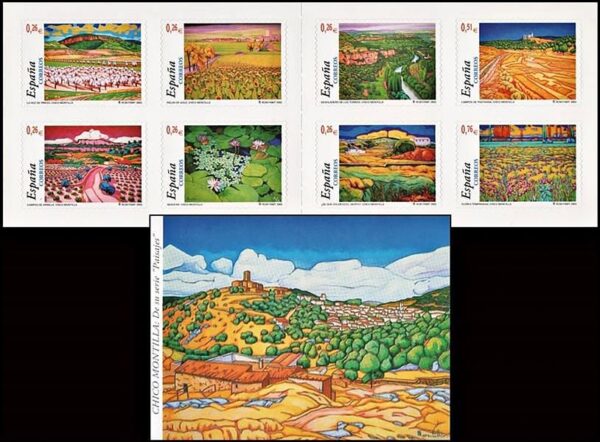 ESPAÑA/SELLOS, 2003 - PAISAJES - PINTURAS - CHICO MANTILLA - YV C 3540 - CARNET AUTO ADHESIVO - NUEVO