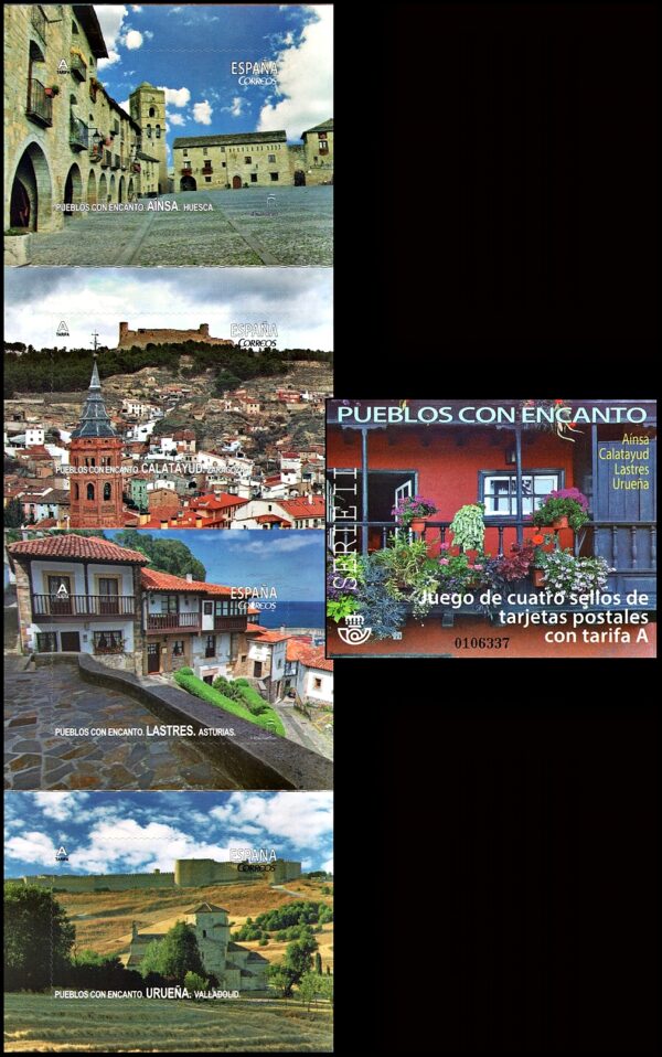 SPAIN/STAMPS, 2017 - CHARMING VILLAGES - 5 VALUES - SELF ADHESIVE STAMPS