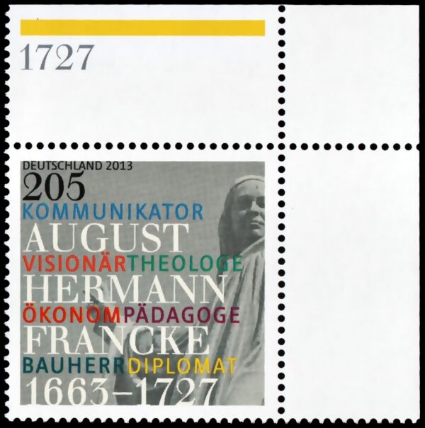 GERMANY / STAMPS, 2013 - PERSONALITIES - AUGUST HERMANN FRANCKE - PHILANTHROPY - THEOLOGY - YV 2813 - MNH