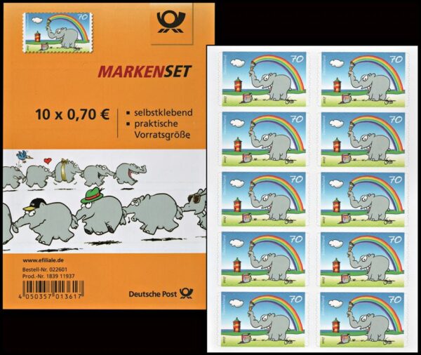 ALEMANIA/SELLOS, 2017 - SELLOS DE SALUDOS - DIBUJOS INFANTILES - YV C 3081A - CARNET AUTOADHESIVO - NUEVO