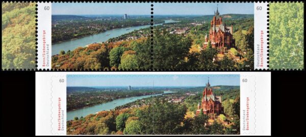 ALEMANIA/SELLOS, 2020 - TURISMO - PANORAMAS DE ALEMANIA - YV 3289/92  2 VALORES + 2 AUTOADHESIVOS - NUEVO