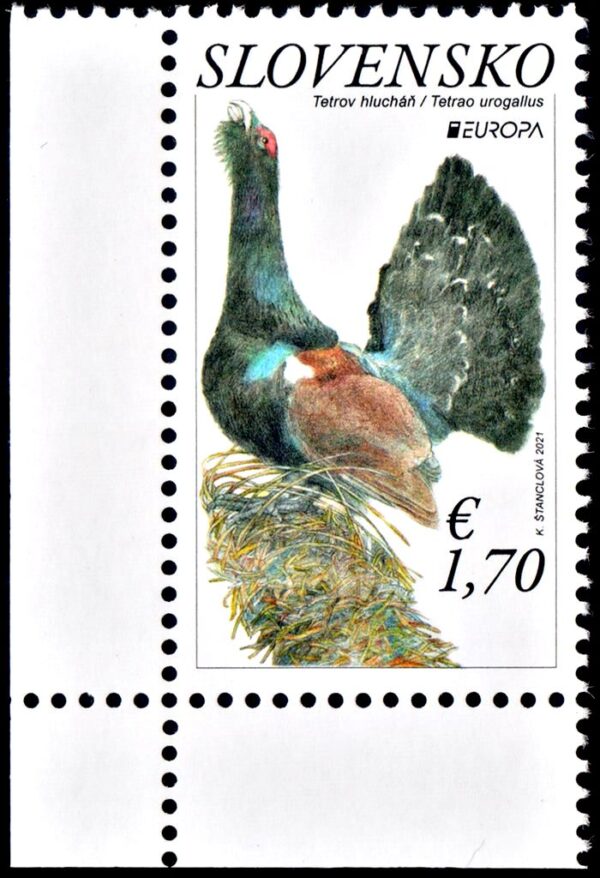 ESLOVAQUIA/SELLOS, 2021 - TEMA EUROPA - FAUNA EN PELIGRO - AVES - YV 825 - 1 VALOR - NUEVO