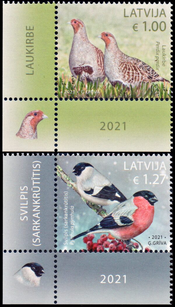 LATVIA/STAMPS, 2021 - EUROPE - ENDANGERED WILDLIFE - BIRDS - YV 1109/10 - 2 VALUES - MNH