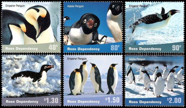 TIERRA DE ROSS/SELLOS, 2001 - AVES - PINGUINOS - YV 78/836 - 6 VALORES - NUEVO